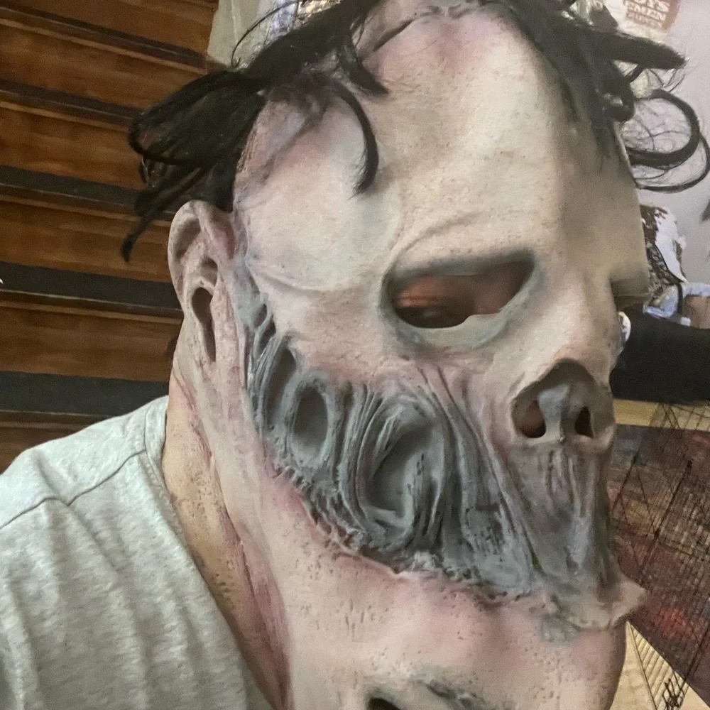 Scary Halloween double face horror adult latex with hair